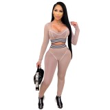 Autumn Matching Two Piece Bodycon Crop Top and Pants Set