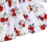 Baby Girl Autumn Floral Print Ruffles Dress
