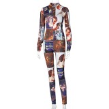 Autumn Matching Sexy Character Blouse and Pants Set