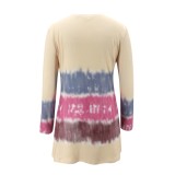 Autumn Tie Dye Pocketed Long Cardigans