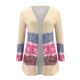 Autumn Tie Dye Pocketed Long Cardigans