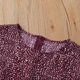 Autumn Dot Print Ruffles Elegant Short Dress