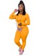 Solid Plain Sports Hoody Pocketed Sweatsuit