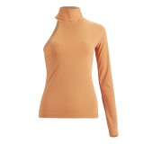 Autumn Solid Color Tight Shirt with Single Sleeve