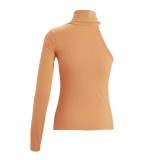 Autumn Solid Color Tight Shirt with Single Sleeve