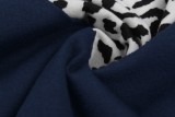 Plus Size Autumn Contrast Leopard O-Neck Shirt