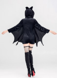 Halloween Bat Women Black Costume Set