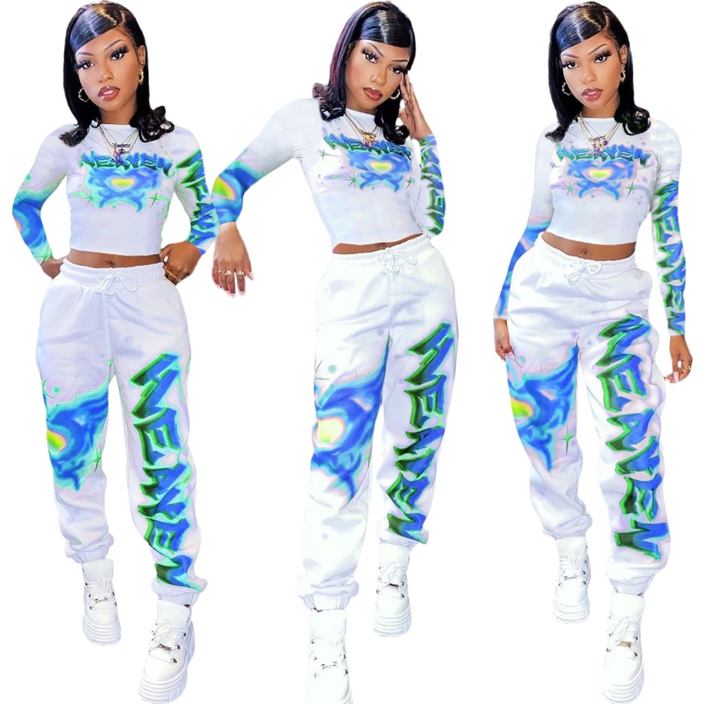 crop top and track pants