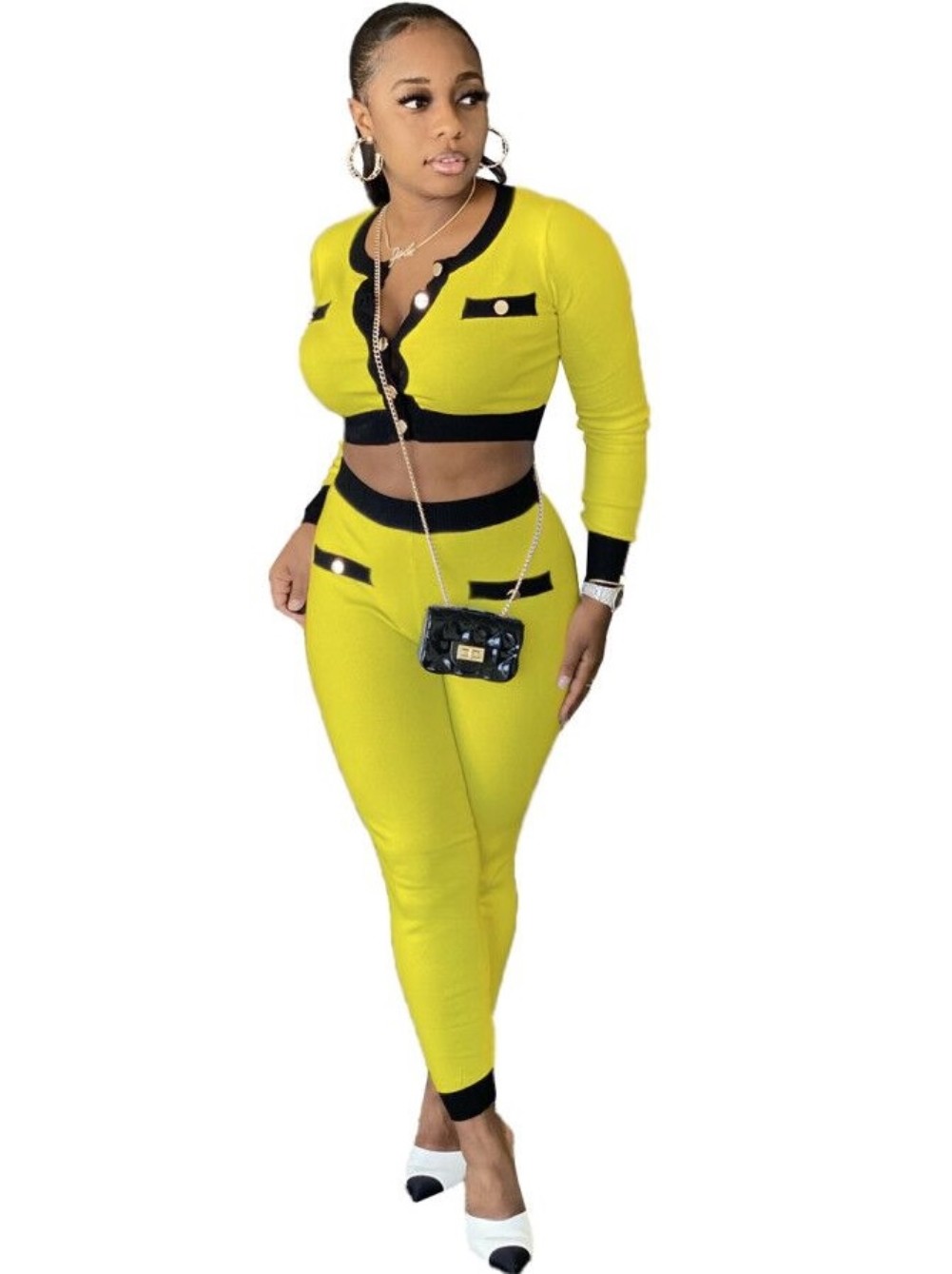 matching crop top and pants set
