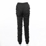 Autumn Black Ruched Track Pants