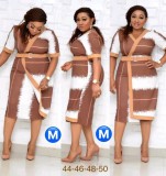 Africa Mother of the Bride Wrapped Midi Dress with Belt