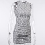 Party Sexy Sleeveless Ruched Mini Dress