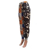 Africa High Waist Print Formal Trousers