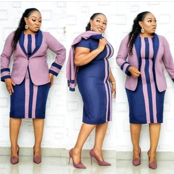 Plus Size Spring Short Sleeve African Mother of the Bride Midi Dress with Matching Pink Jacket