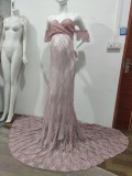 Pregenant Full Lace Sweetheart Fishtail Wedding Dress