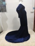 Pregenant Full Sleeve Velvet Strapless Mermaid Evening Dress