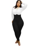 Autumn Party Sexy Contrast Bodycon Jumpsuit