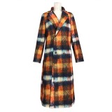 Winter Street Style Colorful Plaid Long Coat