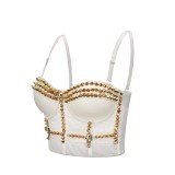 Party Sexy Rivets Straps Crop Top