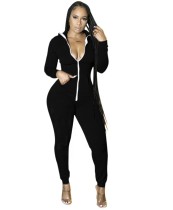 Herbst Solid Plain Fitness Hoodie Overall