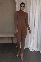 Autumn Party Sexy Sheer Turtleneck Bodycon Jumpsuit
