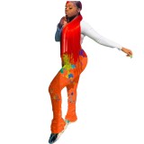 African High Waist Paints Pocket Trousers