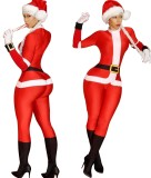 Christmas Women Santa Jumpsuit and Hat Set