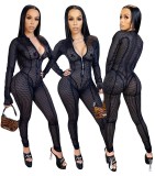 Autumn Party Sexy See Through Mesh Jumpsuit