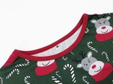 Christmas Women Print Crop Top and Shorts Pajama Set