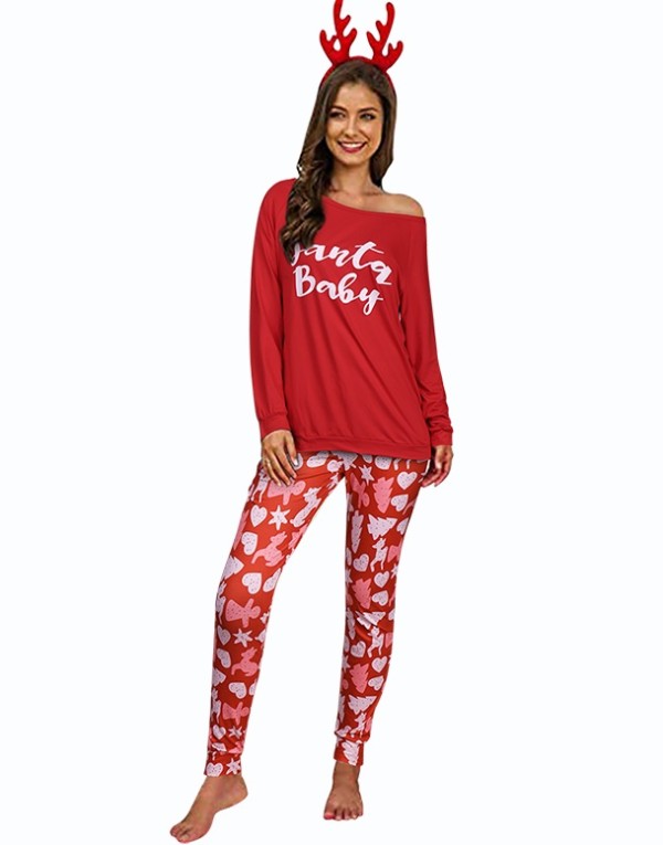 Christmas Women Print Two Piece Pajama