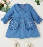 Baby Girl Autumn Blue Denim A-line Dress