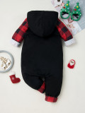 Baby Boy Christmas Print Black Rompers
