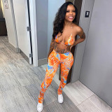 Party Matching Print Sexy Bra and Pants Set
