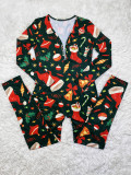 Christmas Print V-neck Jumpsuit Pajama