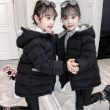 Girl Padded Coat with Cute Ear Hooded