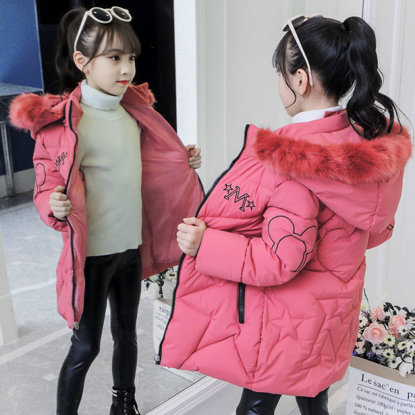 Winter Girl Padded Coat with Fur Hooded