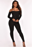 Autumn Sexy Strapless Lace Up Bodycon Jumpsuit