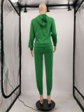 Autumn Solid Color Zip Up Hoodie Tracksuit