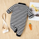 Baby Boy Stripes Gentleman Button Up Rompers