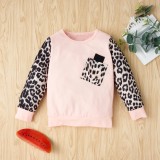 Kids Girl Autumn Leopard Print Shirt and Pants Set