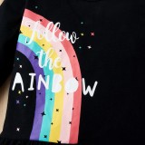 Kids Girl Autumn Rainbow Print Shirt and Pants Set