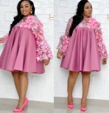 African Mother of the Bride Floral Short Dress