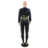 Autumn Party Sexy Black Two Piece Corset Top and Pants Set