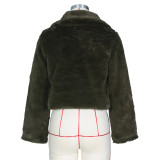 Winter Solid Plain Short Fur Jacket