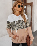 Autumn Contrast Leopard Print Hoody Shirt