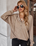 Autumn Solid Color Hoody Shirt
