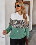 Autumn Contrast Leopard Print Hoody Shirt