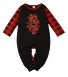 Baby Boy Autumn Plaid Print Button Up Rompers