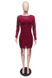Autumn Party Sexy Ruched Mini Dress