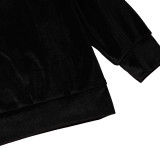 Kids Boy Autumn Velvet Black Shirt and Pants Set